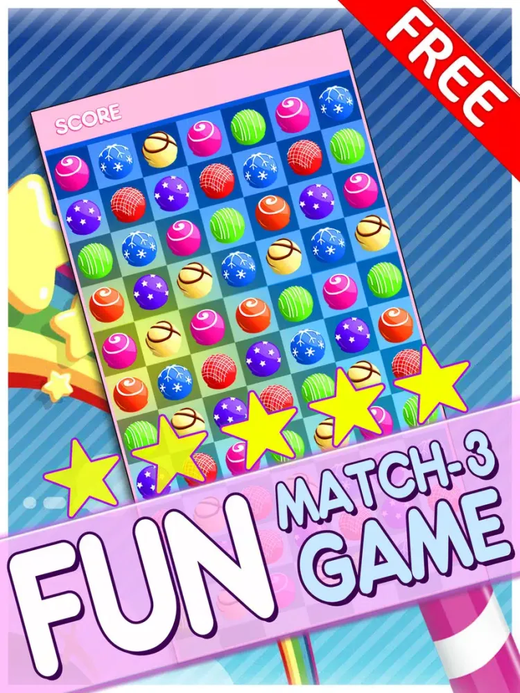 Candy Jewels Mania Puzzle Game - Fun Sugar Rush Match3 For Kids HD FREE iPad  Screenshots