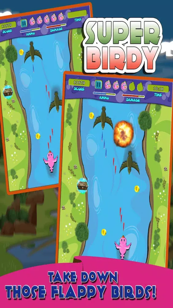Splashy Birdy Shooter - Tiny Bird Shooting Adventure HD FREE スクリーンショット