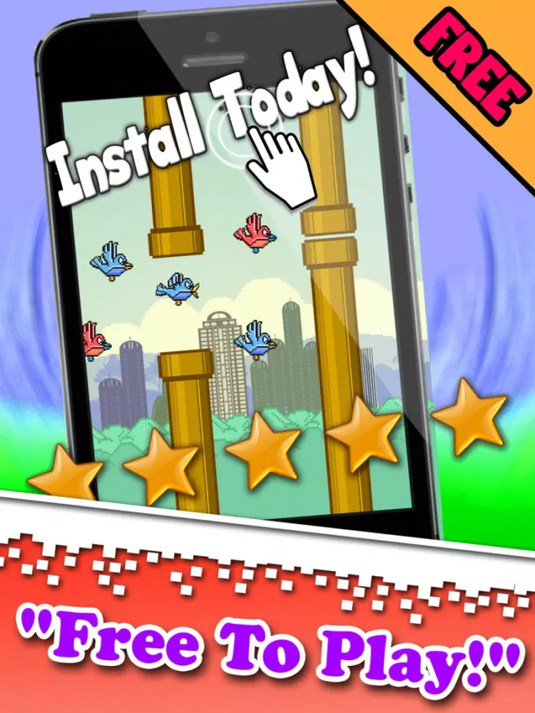 Captures d'écran de Smash The Blue Bird-ie 2 - Hard-est Flappy Resurrection Of Tiny Fatty Yeet iPad 