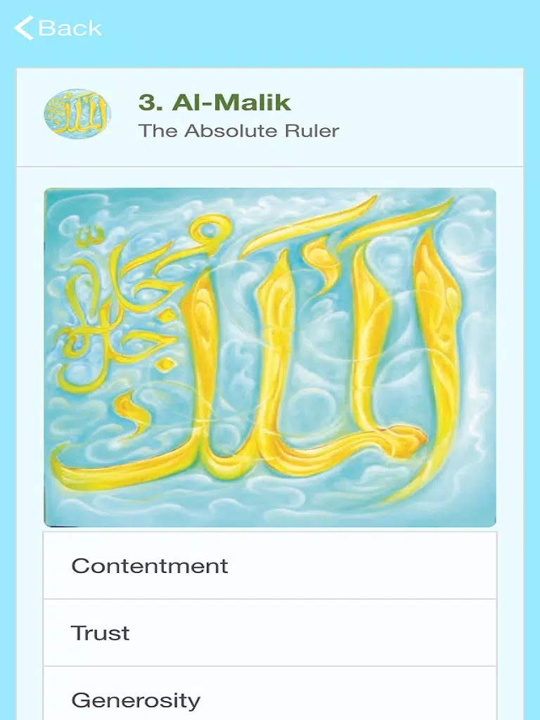 Capturas de pantalla de 99 Names of Allah Meaning Search iPad 