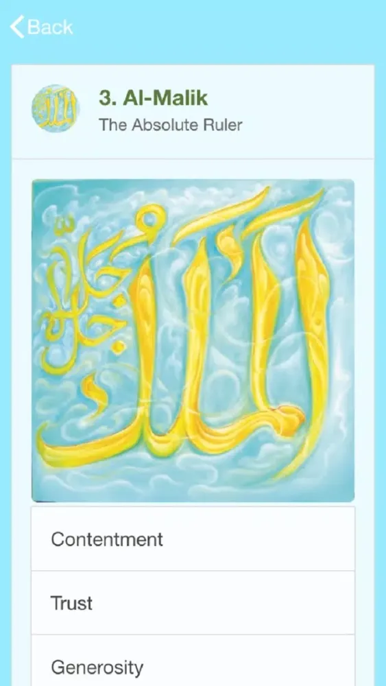 Zrzuty ekranu 99 Names of Allah Meaning Search