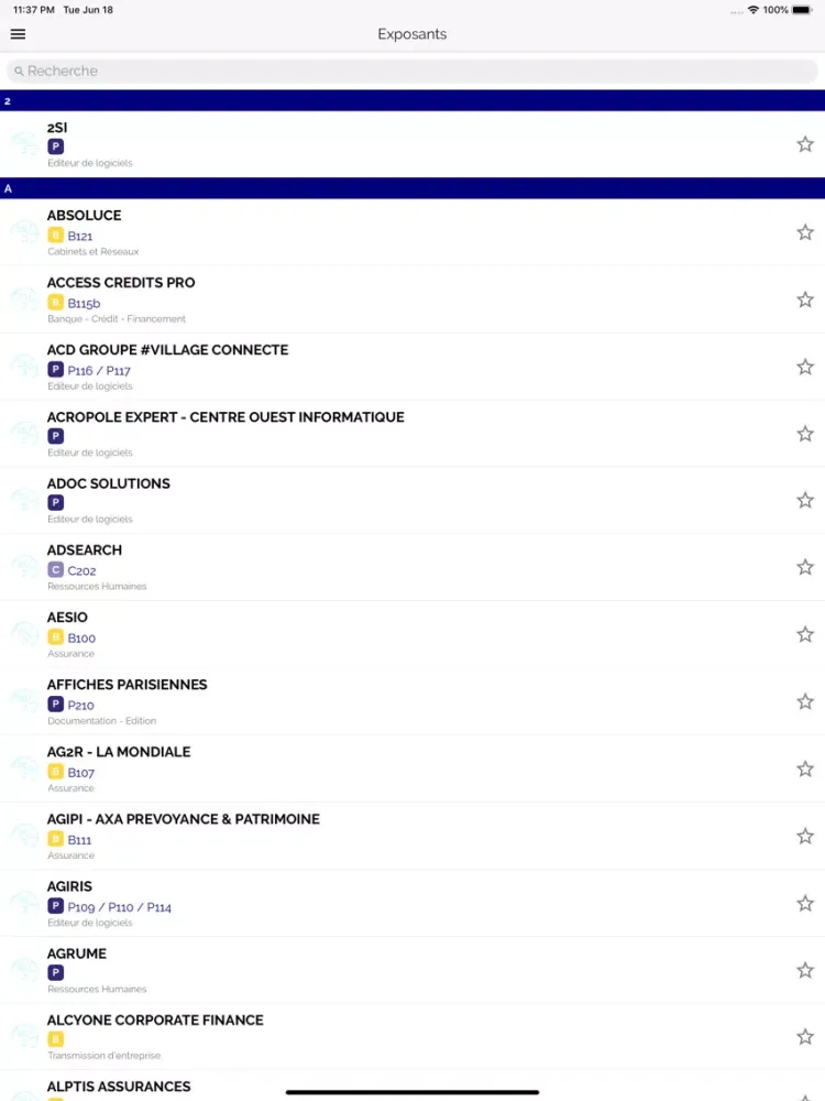 Ảnh chụp màn hình của Congres OEC iPad 