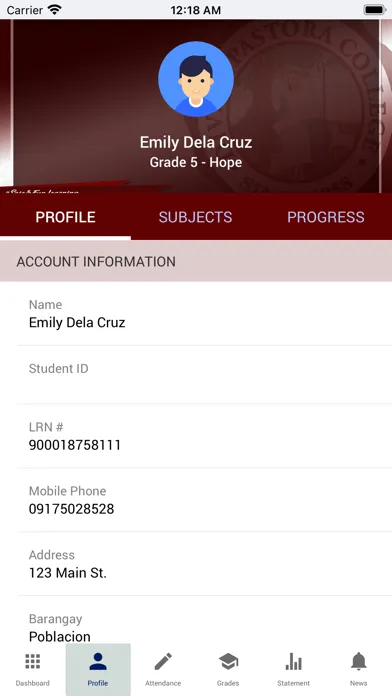 Zrzuty ekranu Divina Pastora College