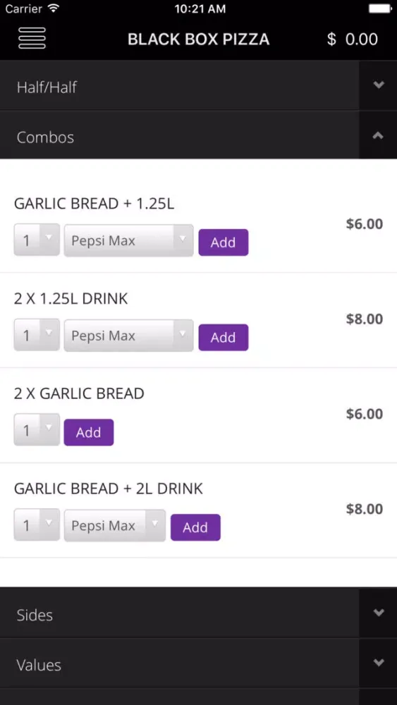 Captures d'écran de Black Box Pizza Australia