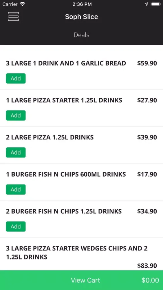 Capturas de tela do Soph Slice Gourmet Pizza Bar