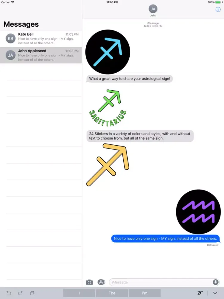 Tangkapan skrin SAGITTARIUS Stickers iPad 