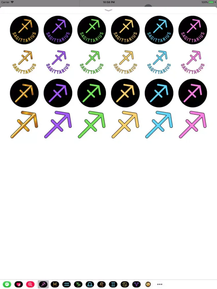 Tangkapan skrin SAGITTARIUS Stickers iPad 