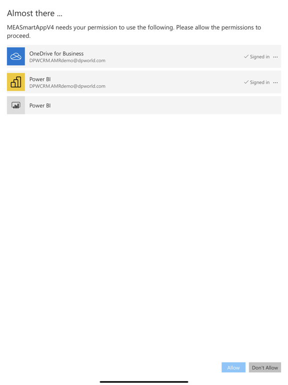 Capturas de tela do DPW MEA Smart App iPad 