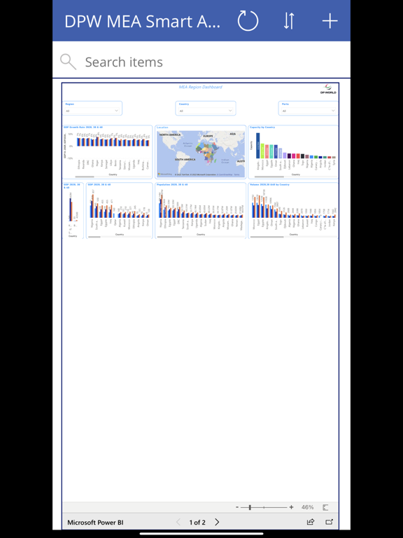 Capturas de tela do DPW MEA Smart App iPad 