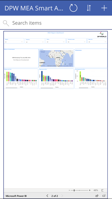 Capturas de tela do DPW MEA Smart App