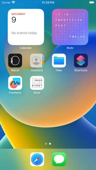 Capturas de tela do Wuhr - word clock widget