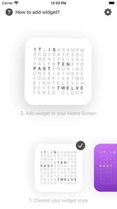 Capturas de tela do Wuhr - word clock widget