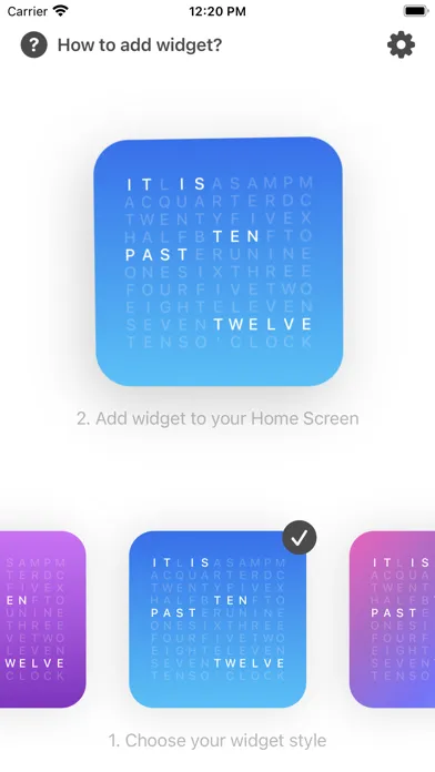 Capturas de tela do Wuhr - word clock widget