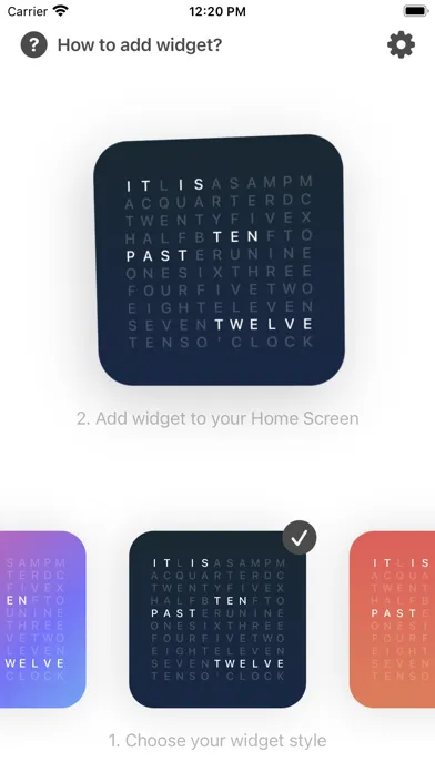 Capturas de tela do Wuhr - word clock widget