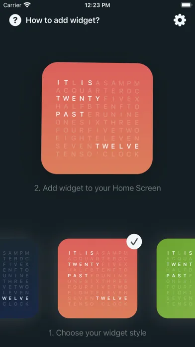 Capturas de tela do Wuhr - word clock widget