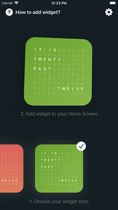 Capturas de tela do Wuhr - word clock widget