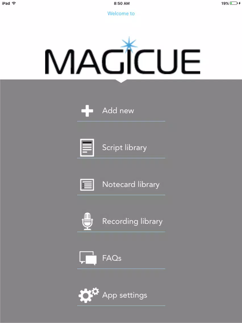 Ảnh chụp màn hình của Magicue iPad 