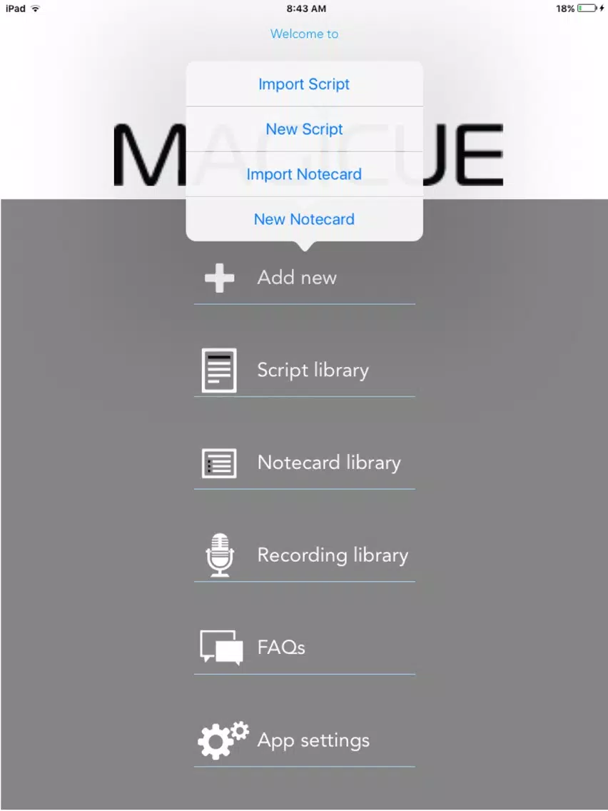 Ảnh chụp màn hình của Magicue iPad 