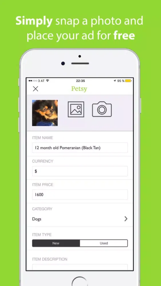 Captures d'écran de Petsy Marketplace