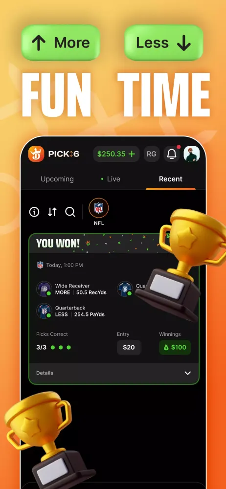 DraftKings Pick6: Fantasy Game应用截图