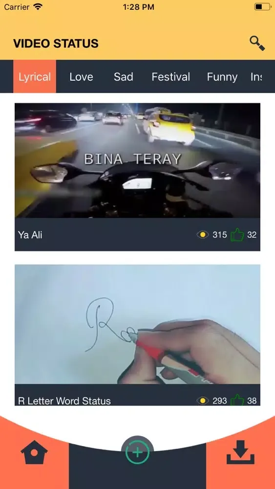 Captures d'écran de Video status song