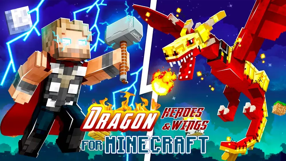 Tangkapan layar HERO DRAGON WING FOR MINECRAFT