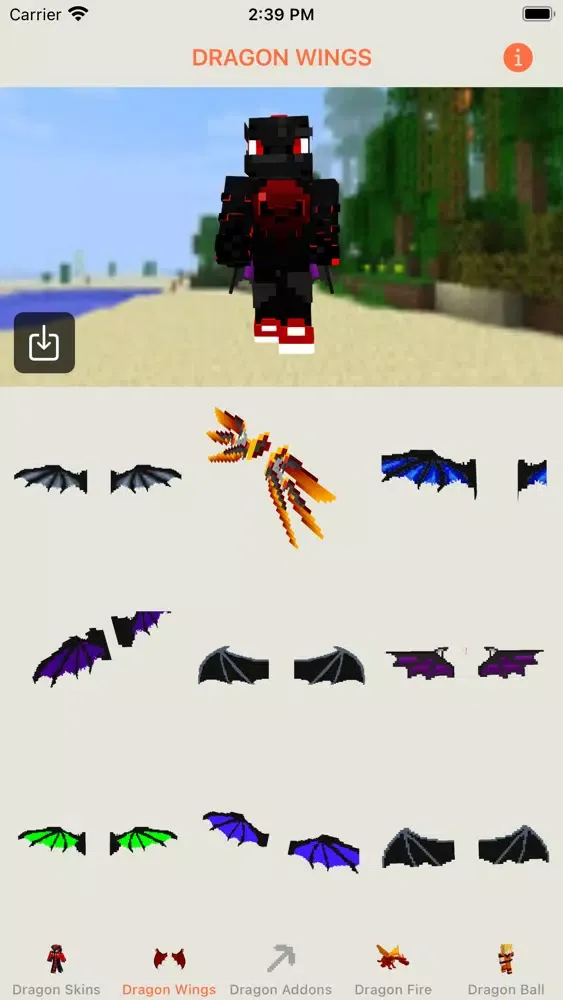 Tangkapan layar HERO DRAGON WING FOR MINECRAFT
