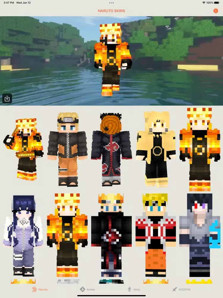 Tangkapan skrin NARUTO SKINSEED FOR MINECRAFT iPad 