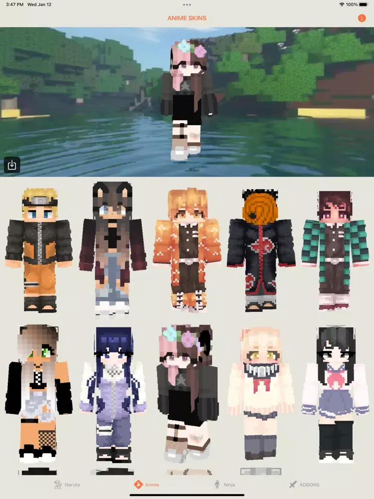 Tangkapan skrin NARUTO SKINSEED FOR MINECRAFT iPad 
