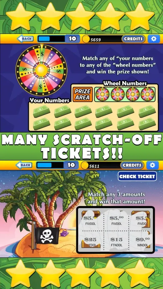 Zrzuty ekranu ```Las Vegas``` Scratchers : Free Scratch-offs Lottery Game