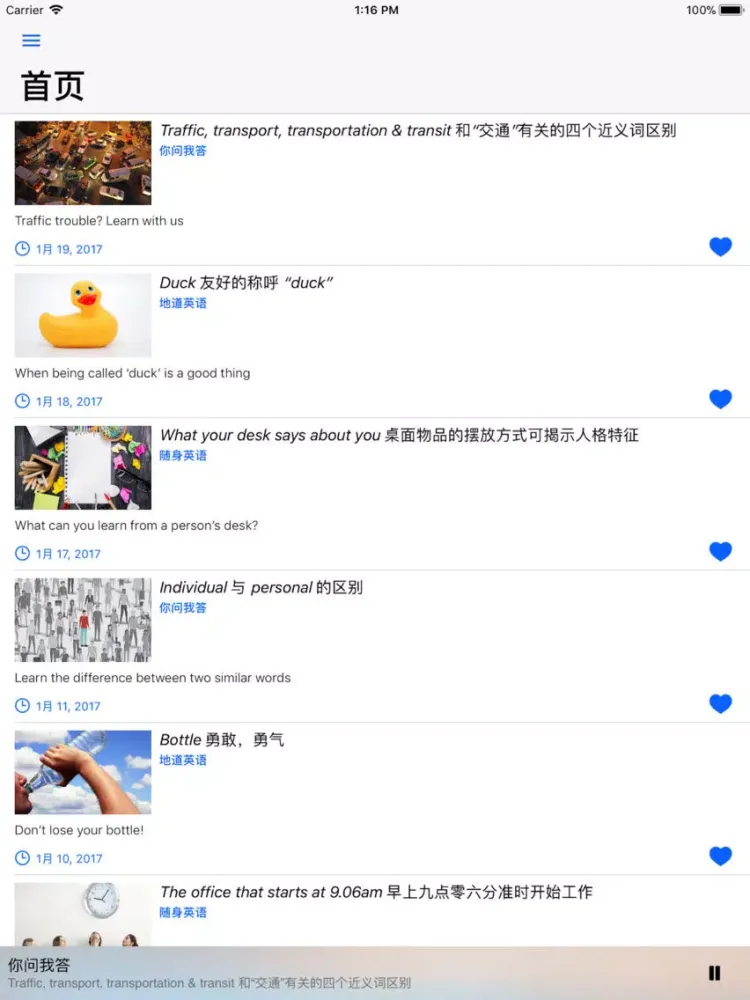 Learn English Listening Daily iPad 應用截圖