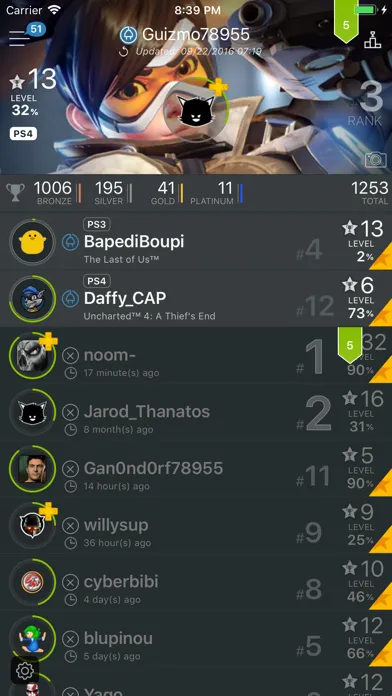 Captures d'écran de YaPSNapp: PSN App