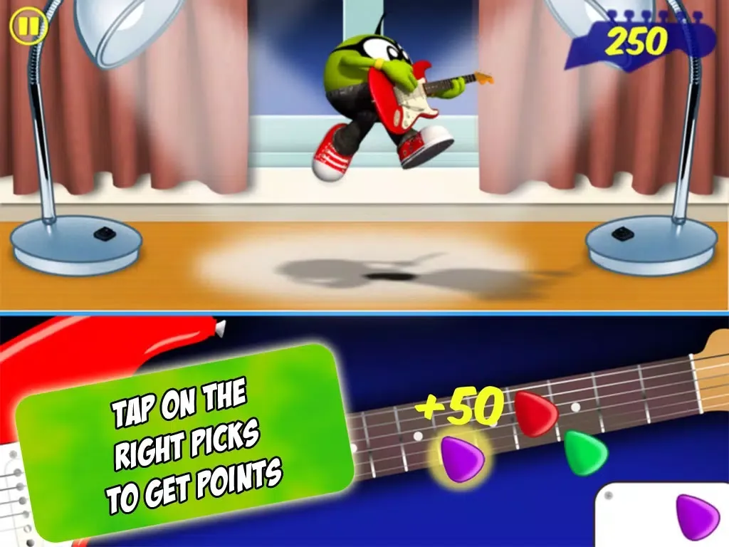 Tangkapan layar Pea Guitar Rock iPad 