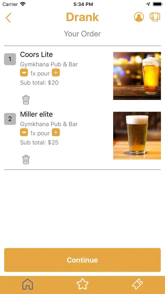 Capturas de tela do Drank App