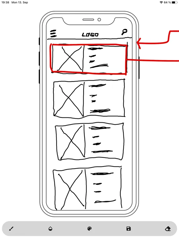 Tangkapan layar UIdraw iPad 