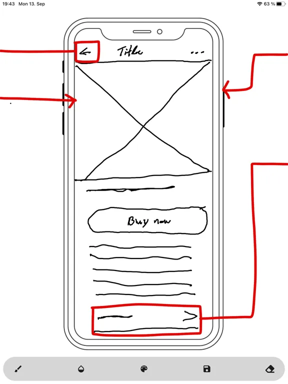 Tangkapan layar UIdraw iPad 