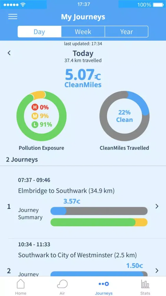 CleanSpace - Air Pollution App स्क्रीनशॉट