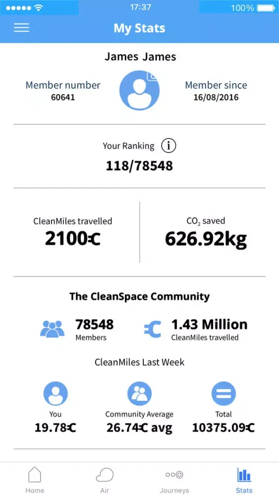 CleanSpace - Air Pollution App स्क्रीनशॉट