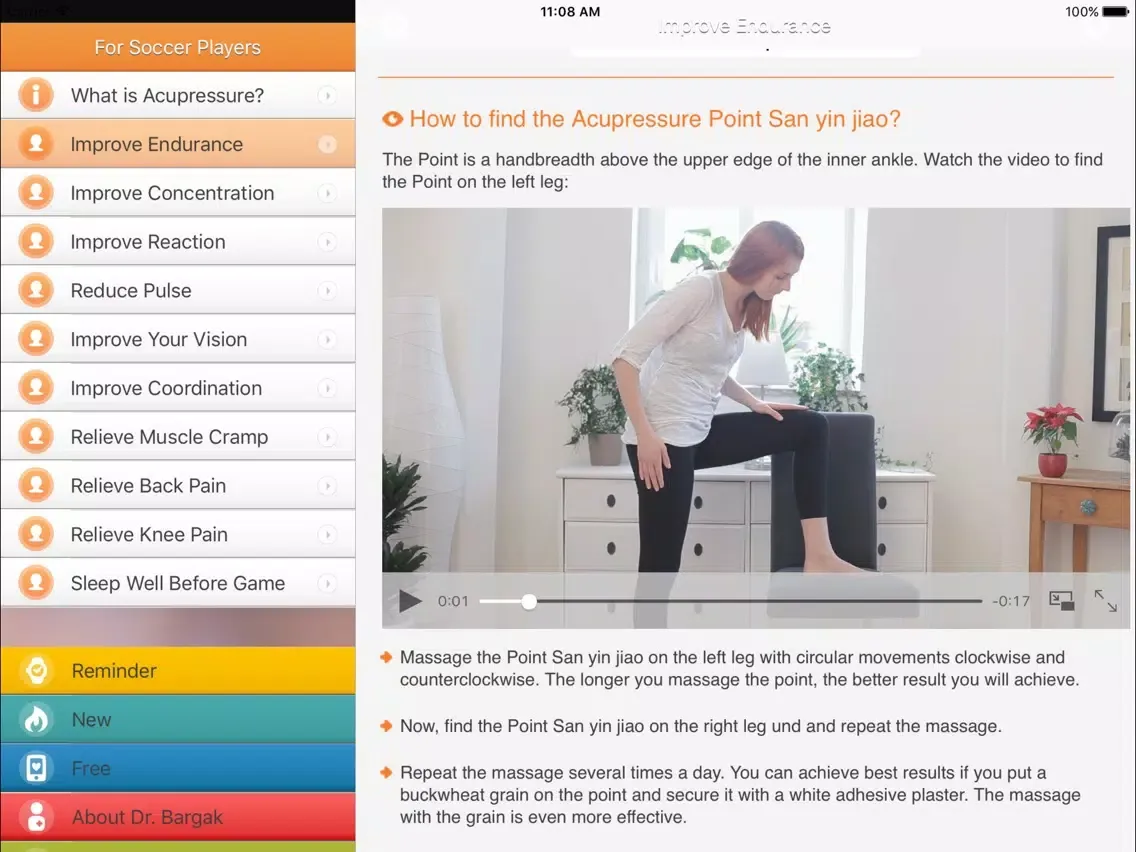 Footballers Health - PREMIUM Acupressure Trainer iPad  스크린샷