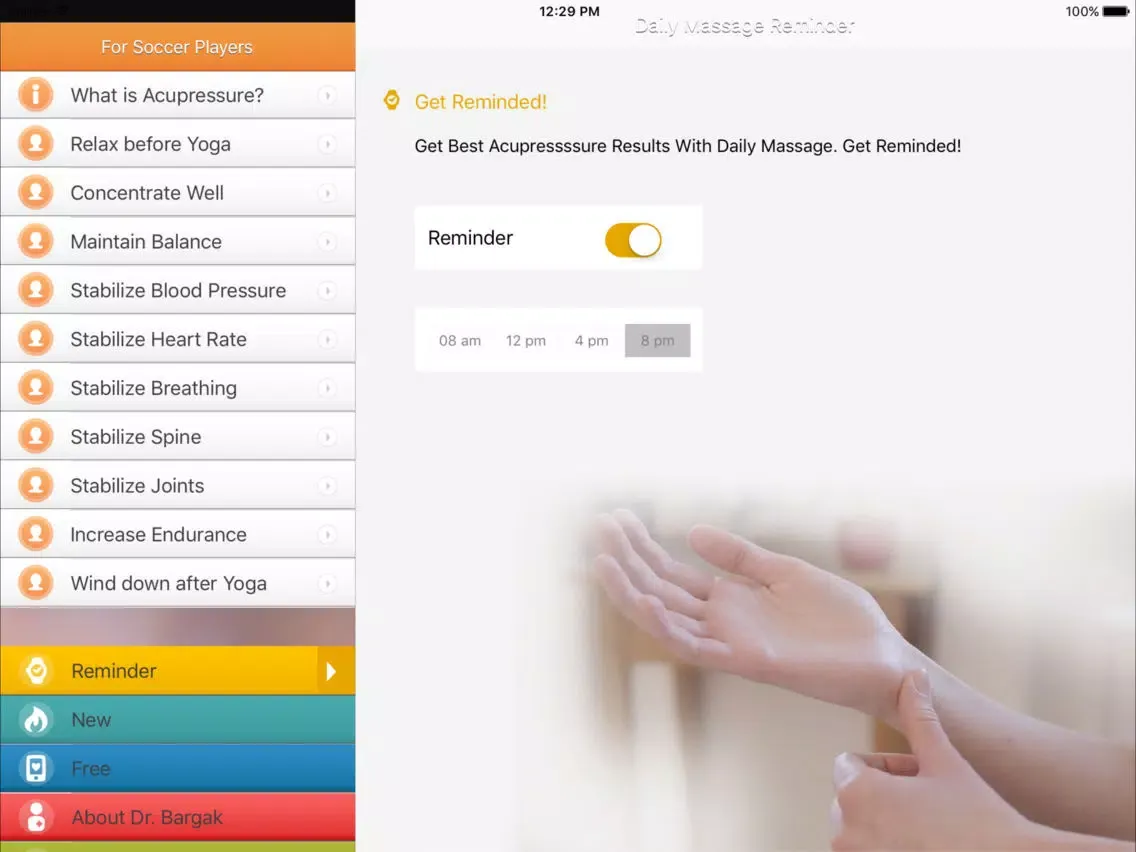 Footballers Health - PREMIUM Acupressure Trainer iPad  스크린샷