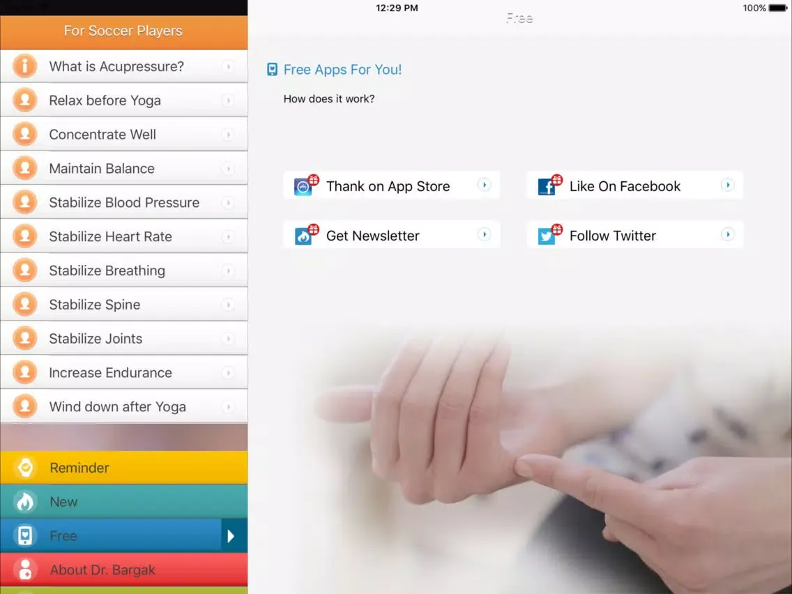 Footballers Health - PREMIUM Acupressure Trainer iPad  스크린샷