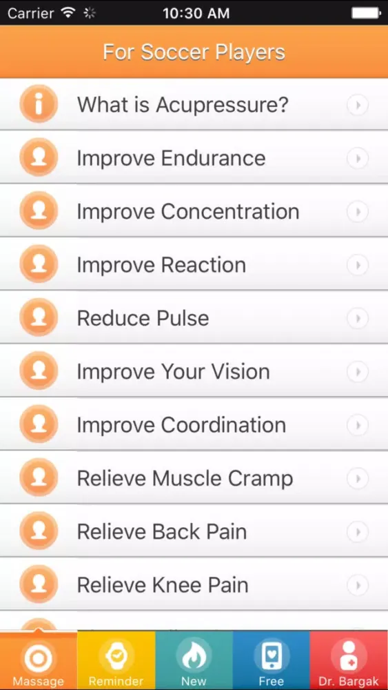 Footballers Health - PREMIUM Acupressure Trainer 스크린샷