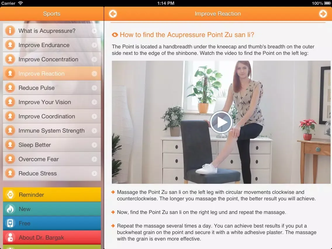Instant Fitness: 10 Best Ways To Better Running, Walking, Cycling, Jogging, Zumba, Workouts and Exercises Using Chinese Massage Points - FREE Trainer iPad  Screenshots