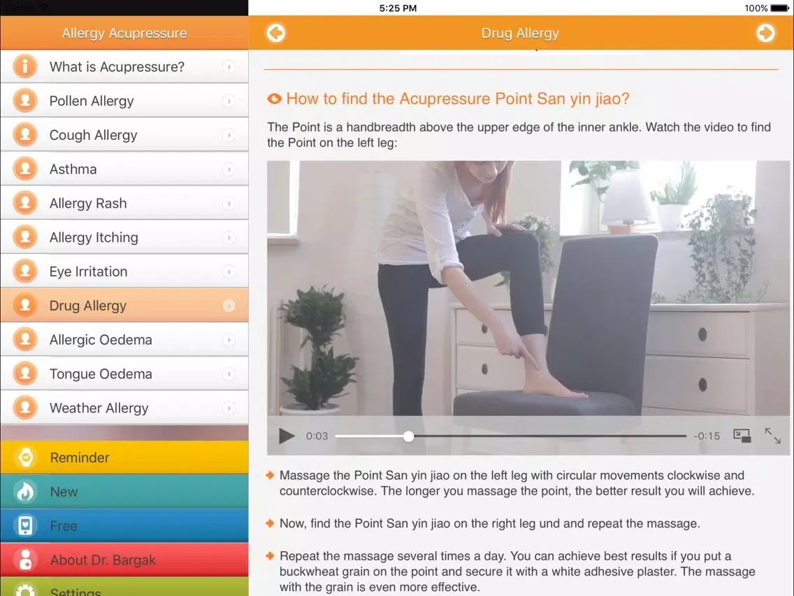 Screenshot di Allergy Acupressure Self-Treatment Massage Points iPad 