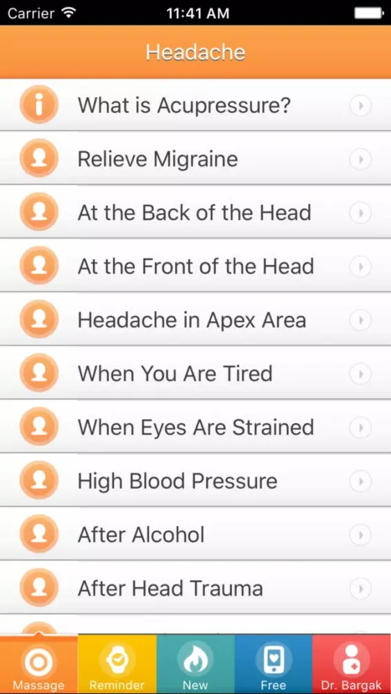 Ảnh chụp màn hình của NO Headache - Instant Acupressure Massage Points