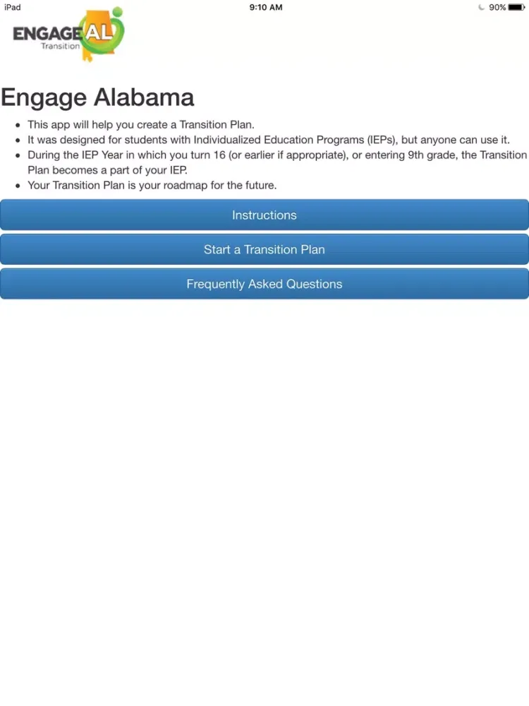 Tangkapan layar Engage AL Transition iPad 
