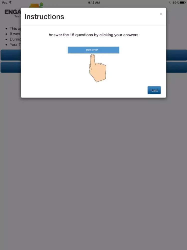 Tangkapan layar Engage AL Transition iPad 