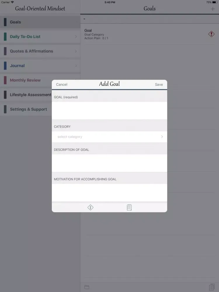 Goal-Oriented Mindset iPad  Ekran Görüntüleri