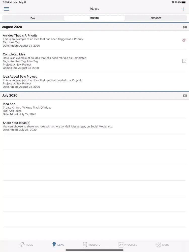 Capturas de tela do myIdeaCache: Idea Organizer iPad 