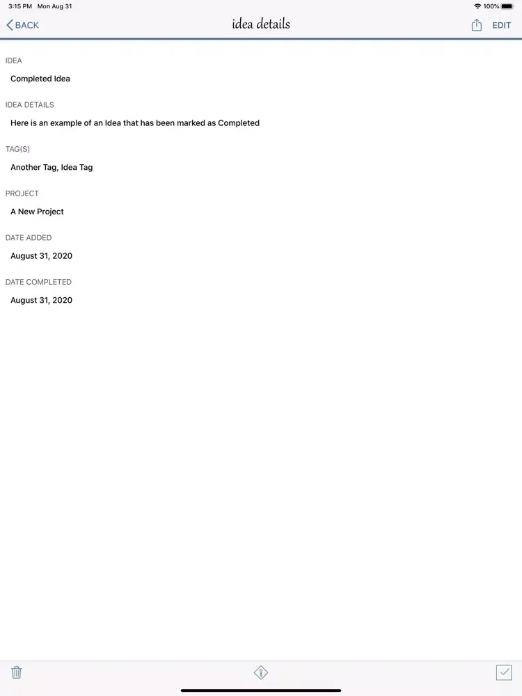 Capturas de tela do myIdeaCache: Idea Organizer iPad 
